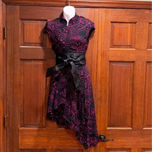 90s Italian Black and Pink Party Dress